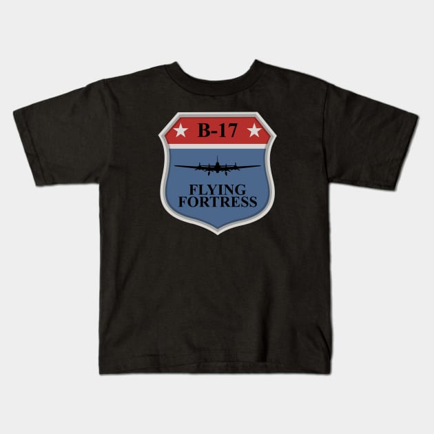 B-17 Flying Fortress Patch Kids T-Shirt by Tailgunnerstudios